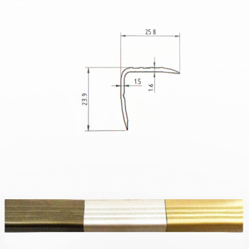 PERFIL P/PISO PLATA ANGULO 2624