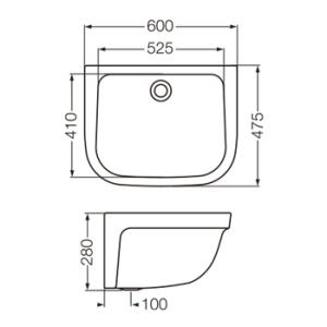 LAVADERO PLH B/SIN FREG.60X48 PLH B