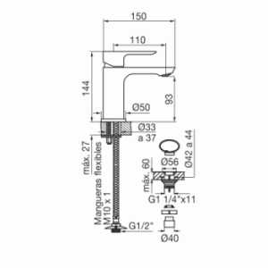 COTY 0181/D9-CR JGO MONO LAVATORIO FVA