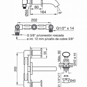 ALERCE 0203/D7 CR JUEGO LAVATORIO